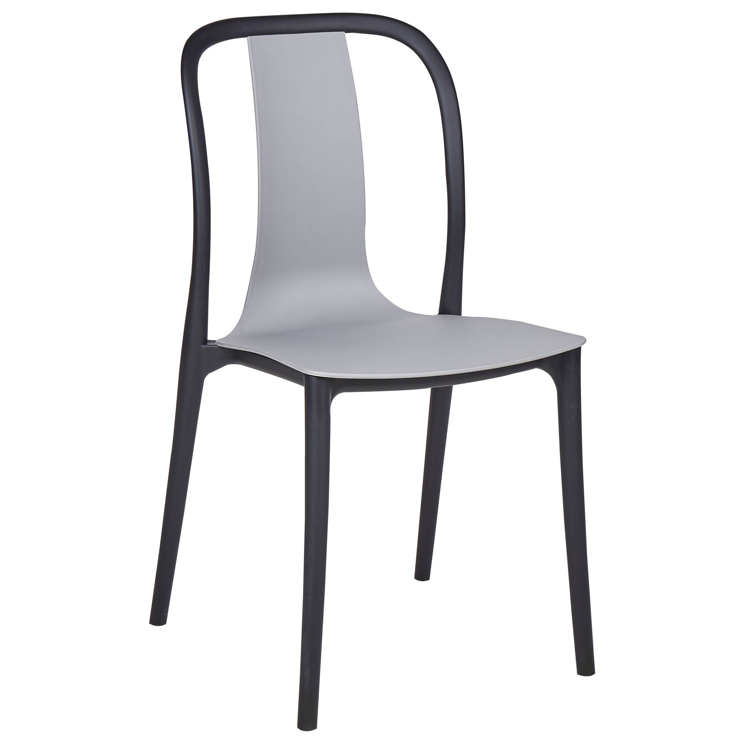 Beliani - Lot de 4 Chaises de Jardin en Plastique Gris et Noir Intérieur Extérieur Style Moderne - Image 4