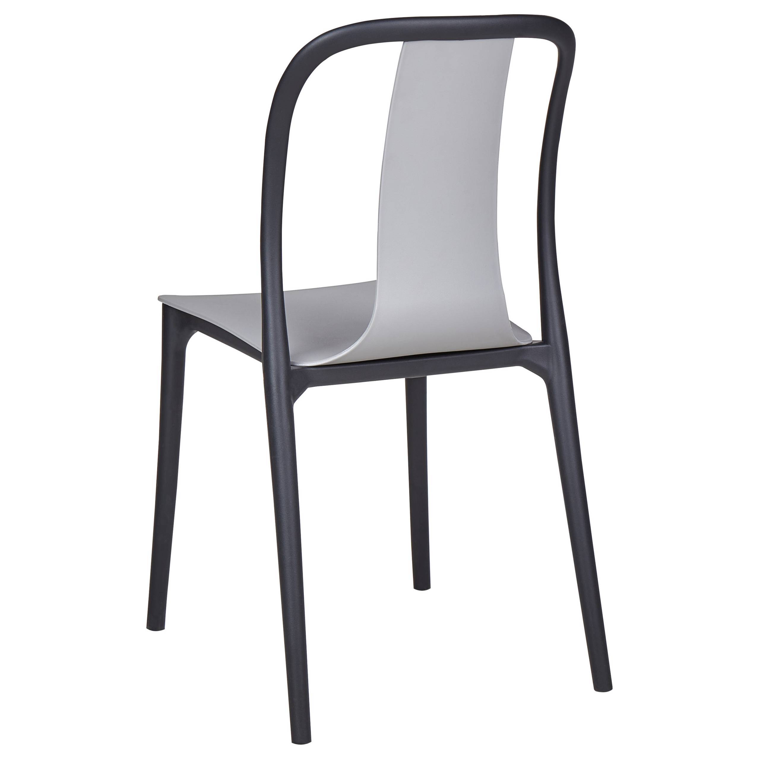 Beliani - Lot de 4 Chaises de Jardin en Plastique Gris et Noir Intérieur Extérieur Style Moderne - Image 6