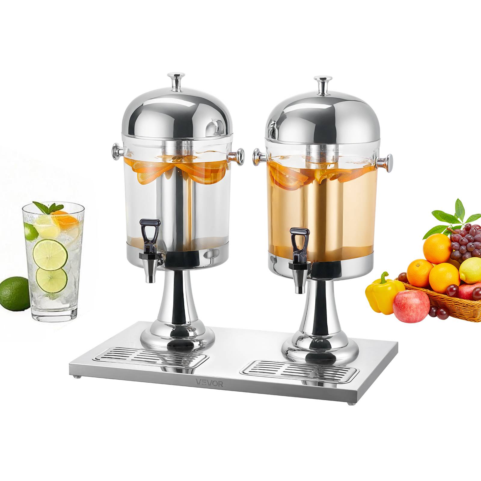 Vevor - VEVOR Distributeur 2x8 L, acier inox, avec plateau. - Image 1