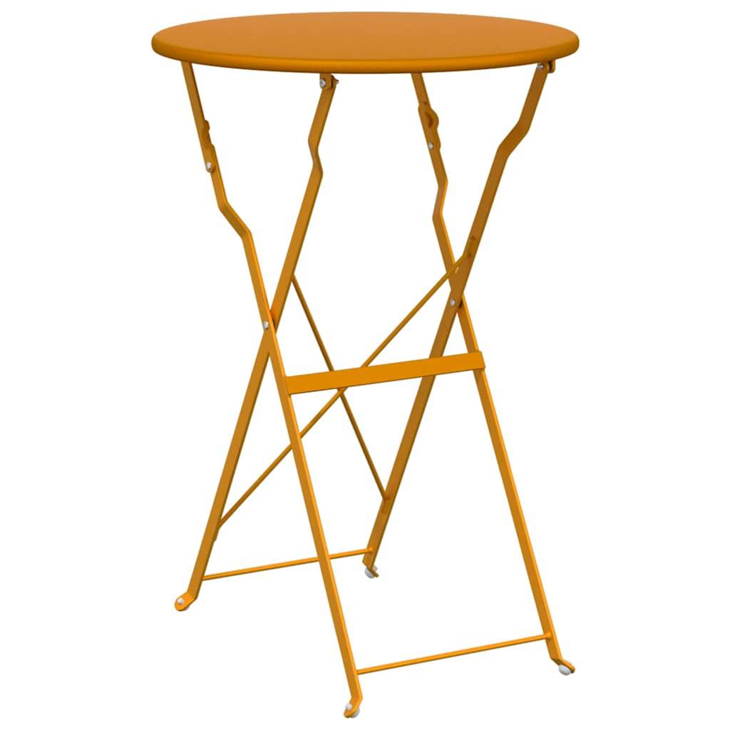 Vidaxl - Ensemble bistro pliant 3 pcs-Salons de jardin Moutarde Acier - Image 6