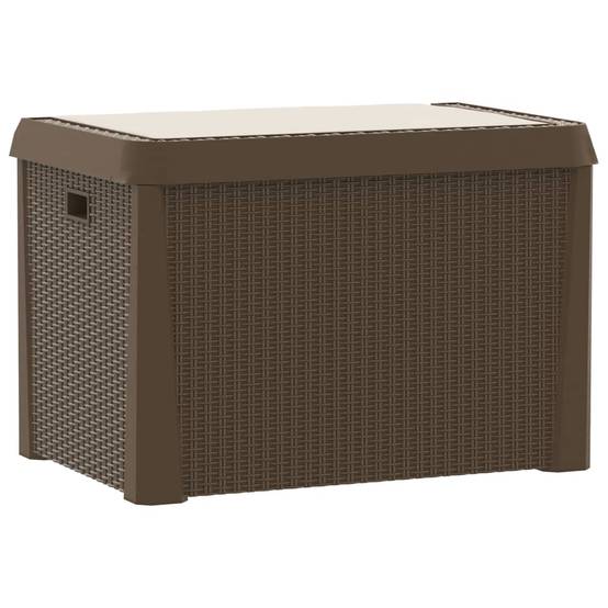 Banc Coffre de Rangement Polypropylène avec Coussin pour Jardin Terrasse Brun 125L – ComfortXL Outdoor Living - Image 8