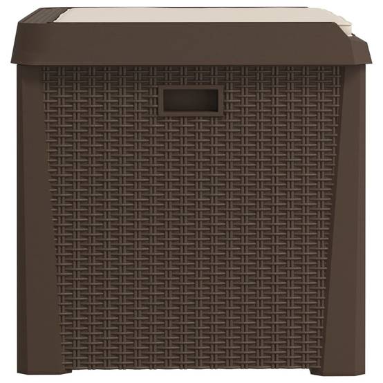 Banc Coffre de Rangement Polypropylène avec Coussin pour Jardin Terrasse Brun 125L – ComfortXL Outdoor Living - Image 7