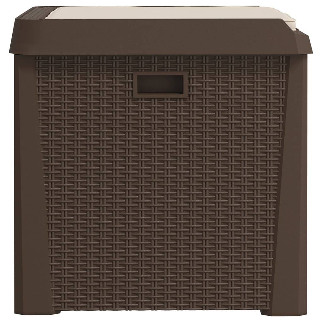 Banc Coffre de Rangement Polypropylène avec Coussin pour Jardin Terrasse Brun 125L – ComfortXL Outdoor Living - Image 7
