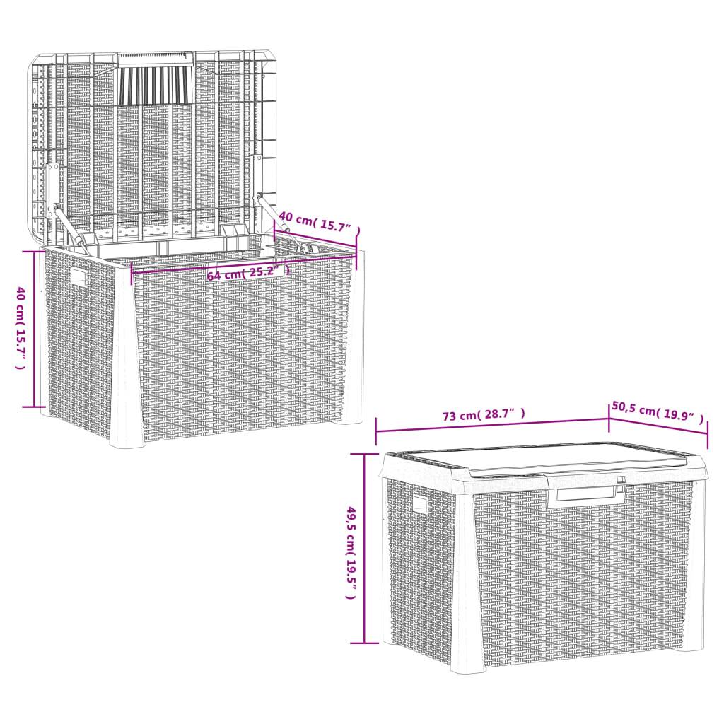 Banc Coffre de Rangement Polypropylène avec Coussin pour Jardin Terrasse Brun 125L – ComfortXL Outdoor Living - Image 10