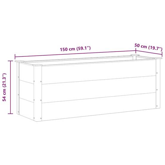Vidaxl - Lit surélevé de jardin WPC 150x50x54 cm Gris vidaXL 43607 - Image 3