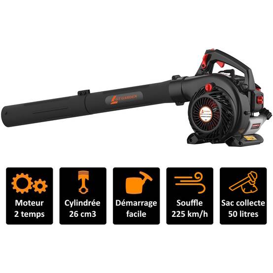 Gt Garden - Souffleur - aspirateur - broyeur thermique, 26 cm3, 225 km/h - GT GARDEN - Image 2