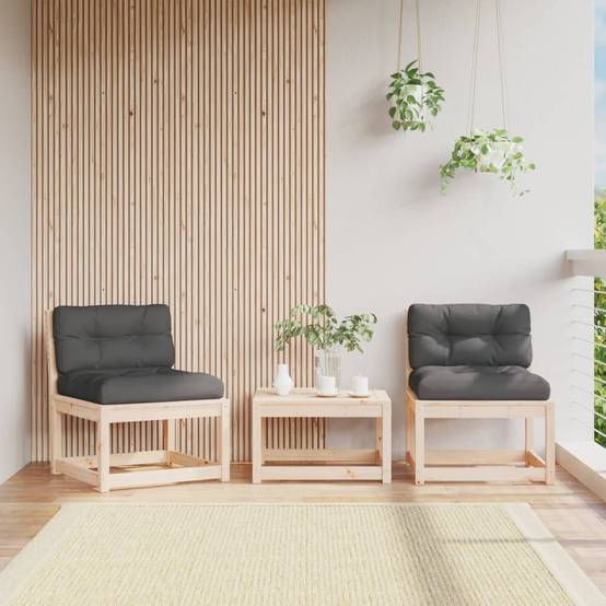 Canapés de jardin avec coussins 2 pcs | Canapé D'extérieur | Sofa De Jardin bois de pin massif Maison Chic - Image 2