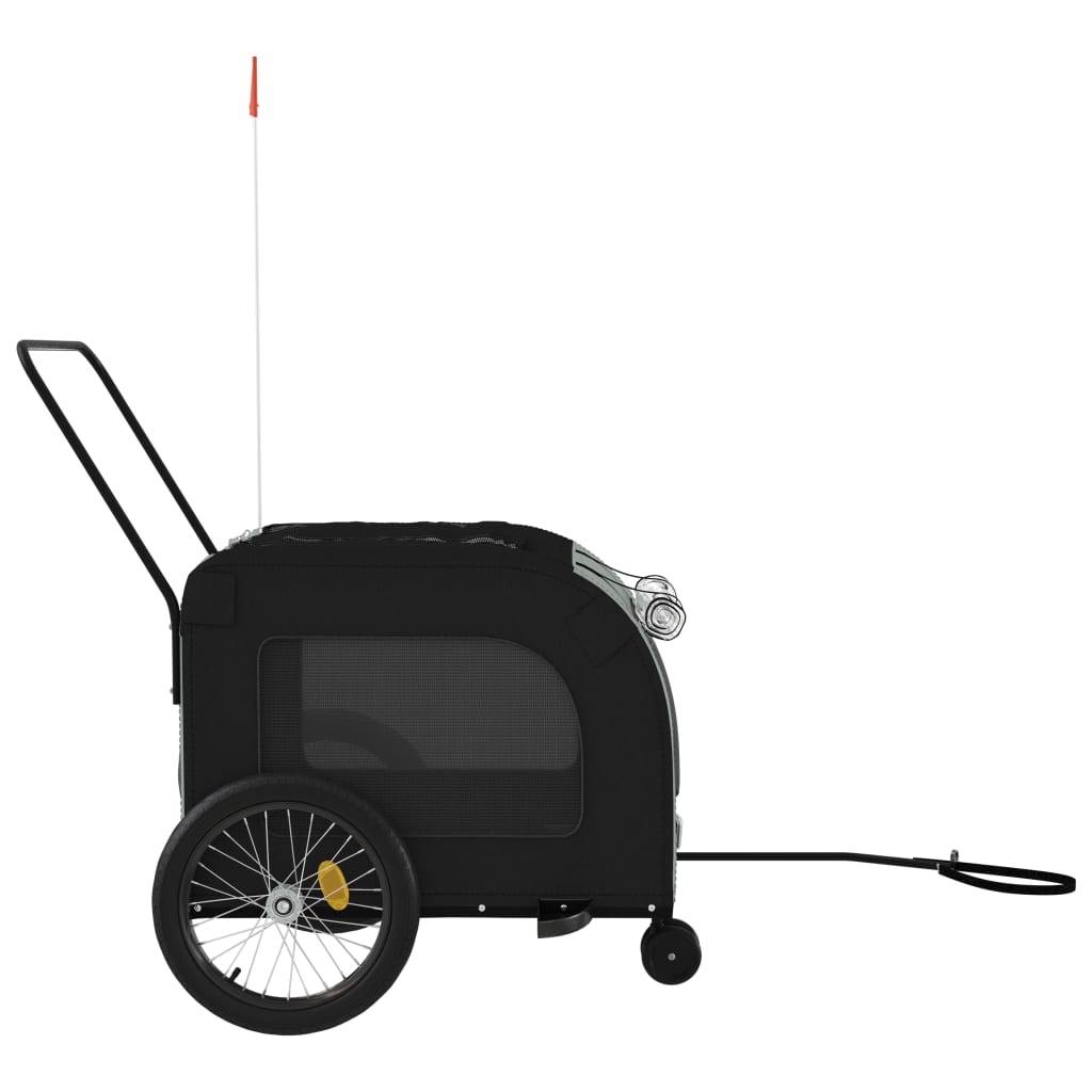 Remorque de vélo pour animaux fer et tissu noir et gris 68 x 134 x 73 cm - PANGIVO - Image 6