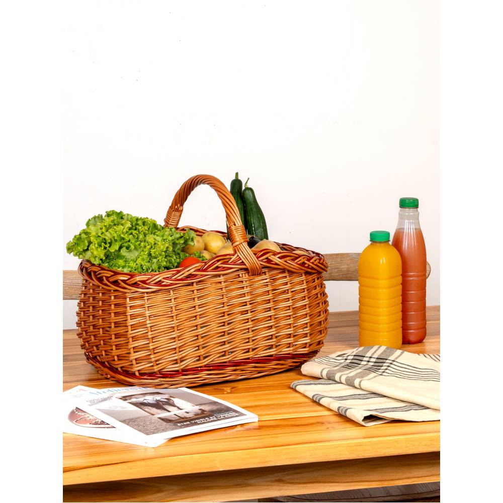 Aubry Gaspard - Panier en osier buff et marron - Image 2