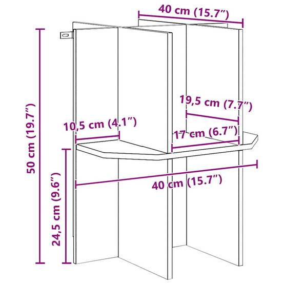 Vidaxl - Base de Terrarium avec étagère Marron 40 x 40 x 50 cm OSB vidaXL 876738 - Image 3