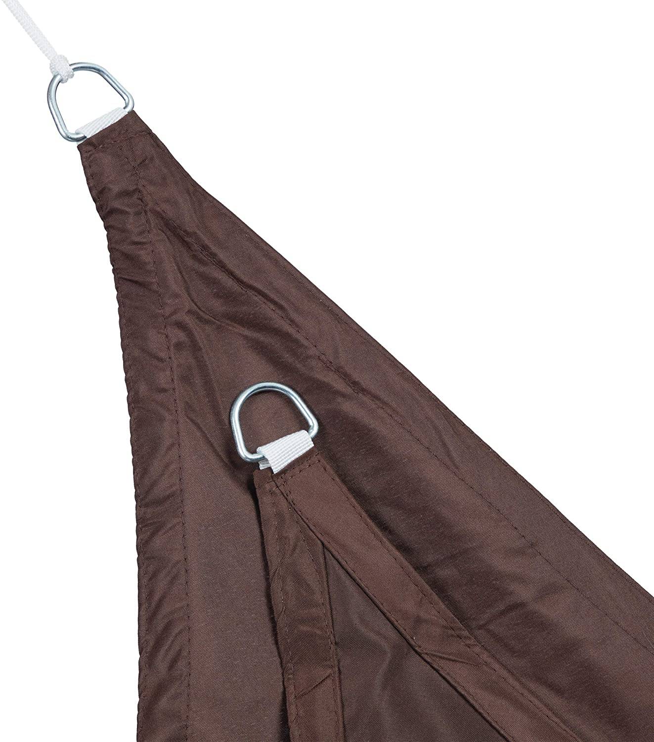 Helloshop26 - Voile d'ombrage triangle 4 x 4 x 4 m brun - Image 3