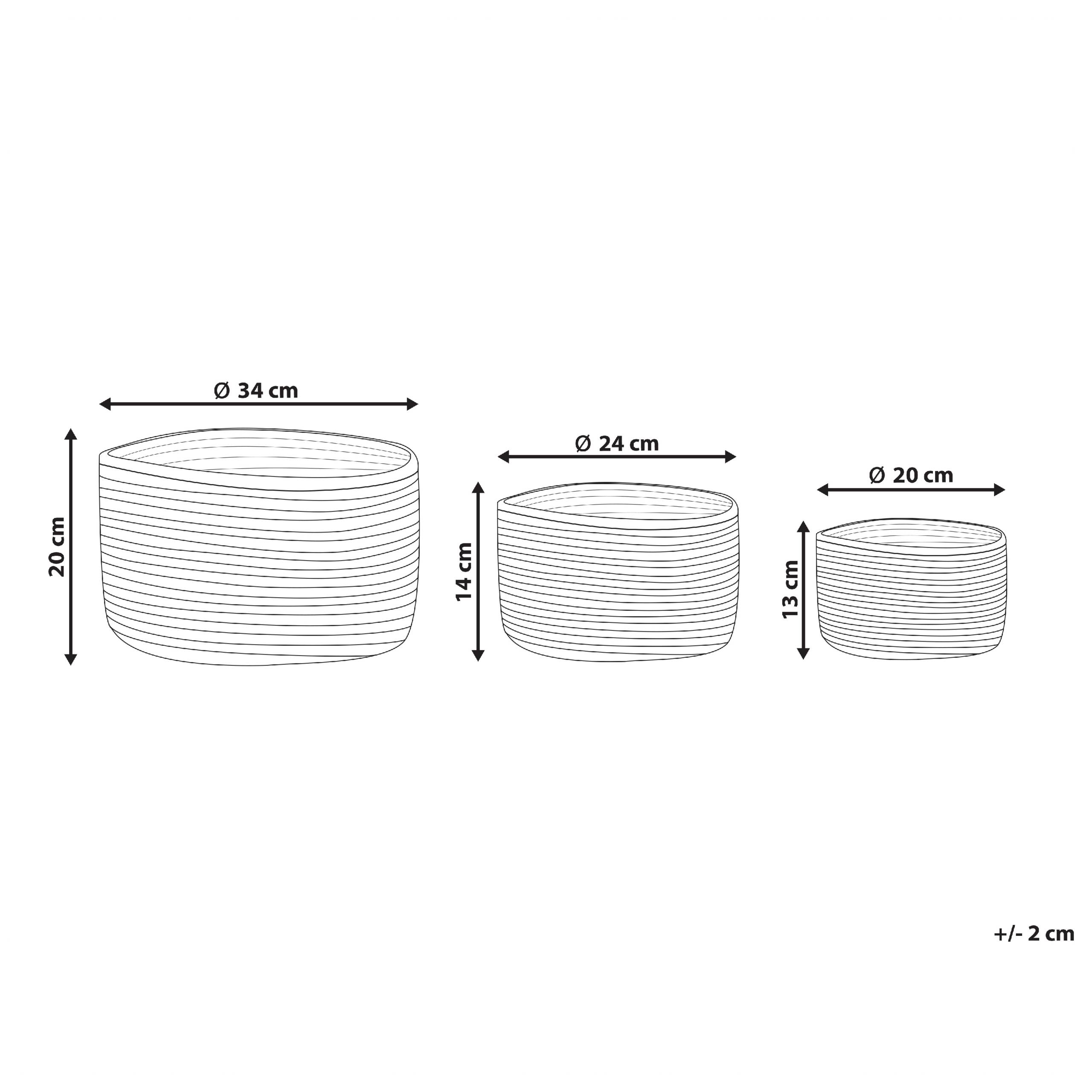 Lot de 3 Paniers de Rangement en Jute Naturelle Beige 13/14/20 cm de Hauteur Accessoire Linge Décoration Boho - Image 3