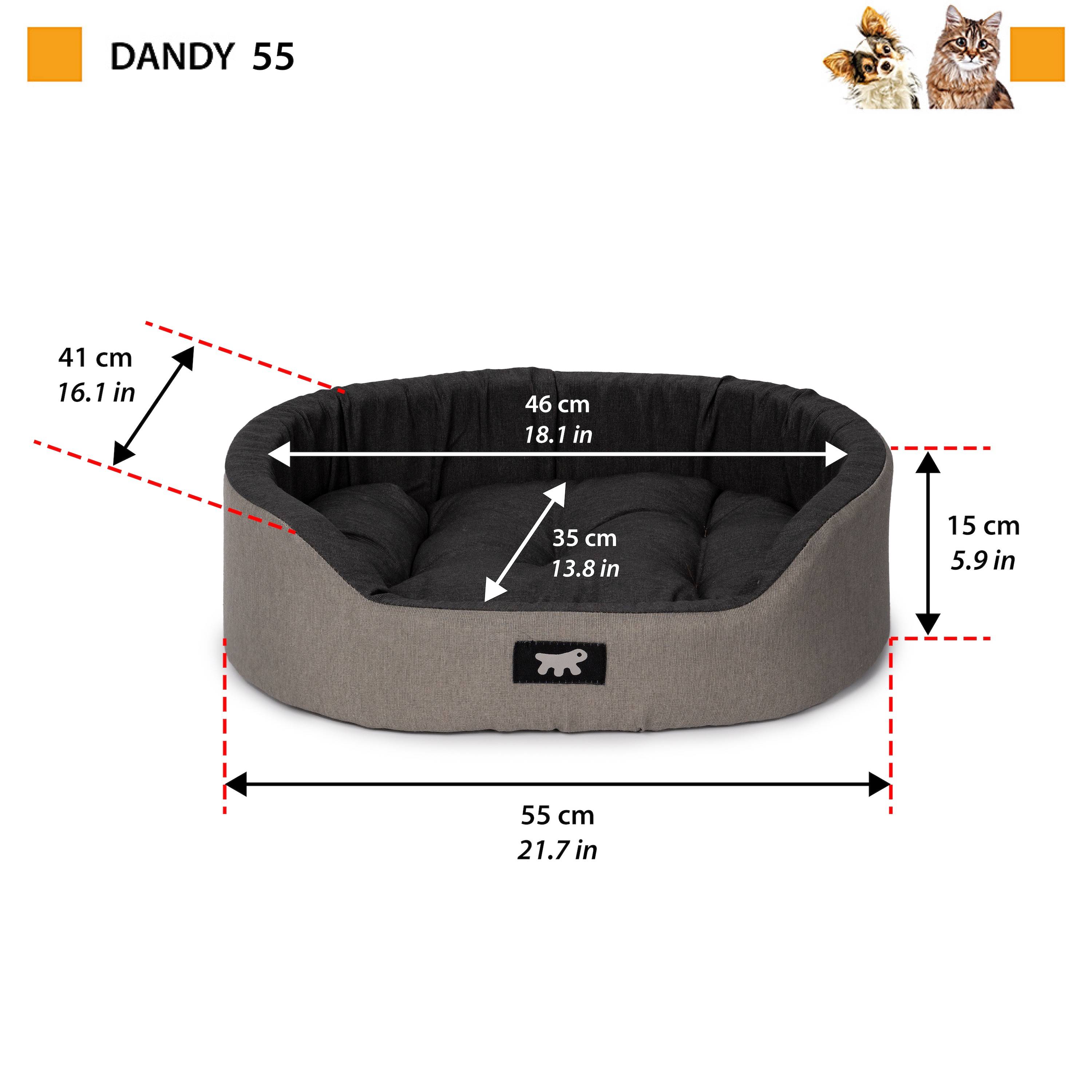 Ferplast - Ferplast Panier Chien Dandy, Coussin Amovible et Lavable, Housse en Coton avec Rembourrage Doux, Idéale Également comme Niche pour Chat, 55 x 41 x H - Image 2