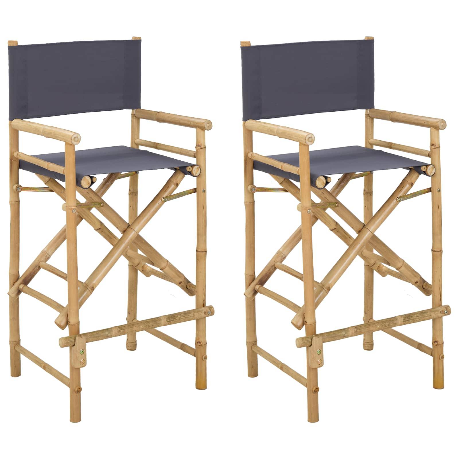 Lot de 2 chaises de directeur bambou naturel 58 x 48 x 115 cm - PANGIVO - Image 2