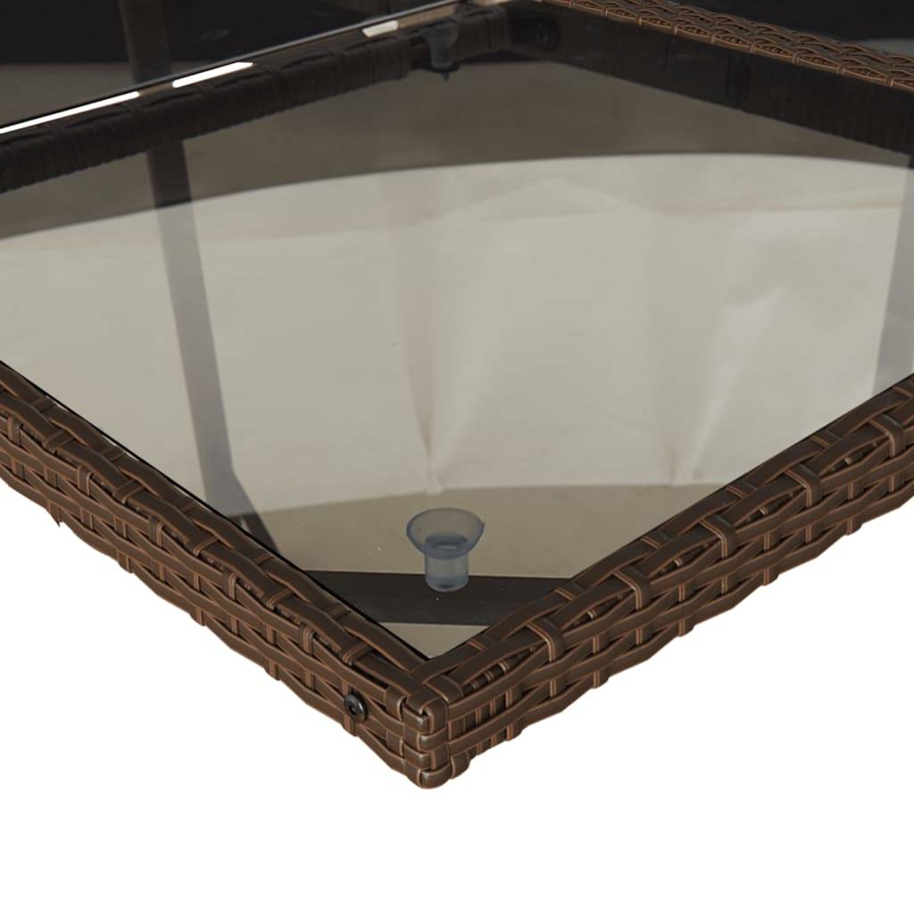 Ensemble Table et Chaises de Jardin 10 Places Marron, Mobilier Encastrable en Poly Rotin et Verre – ComfortXL Outdoor Living - Image 8