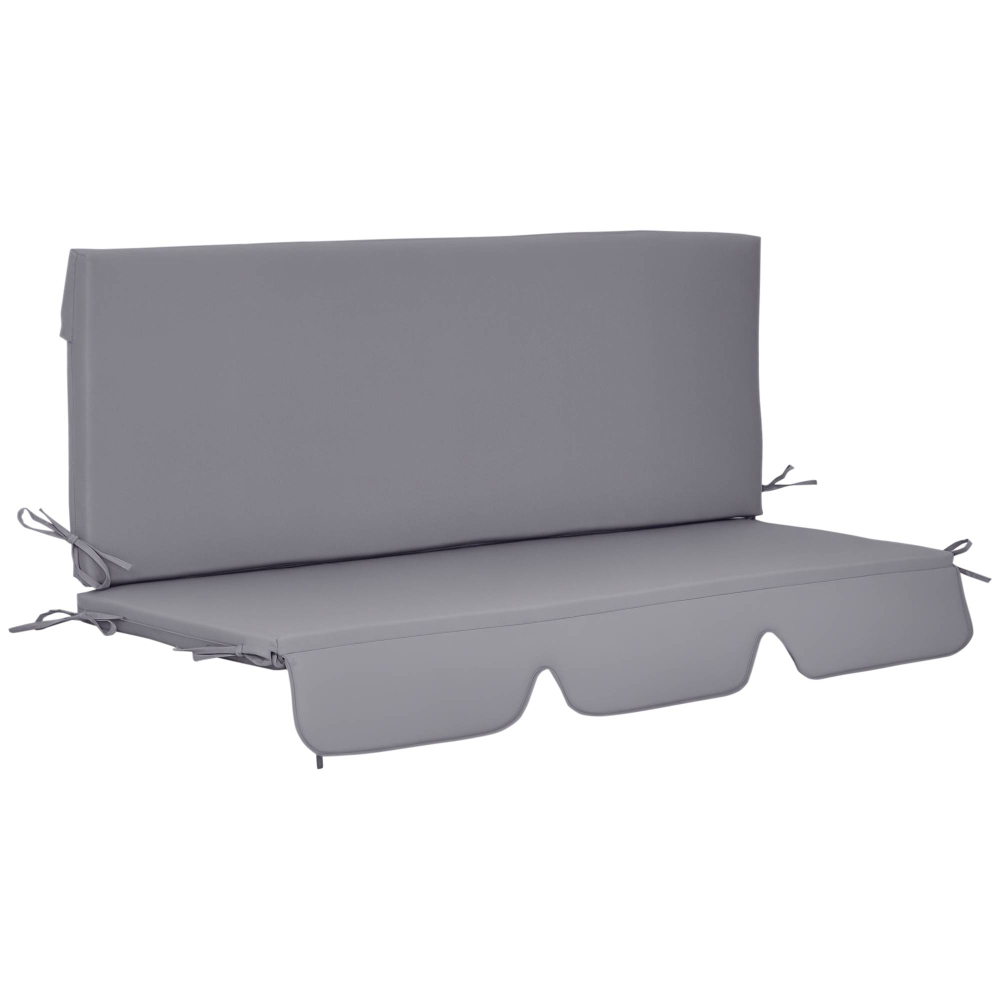 Coussins pour balancelle de jardin, coussins pour balancelle 3 places, 2 pièces,130 x 45 x 5 cm, gris foncé - Image 1