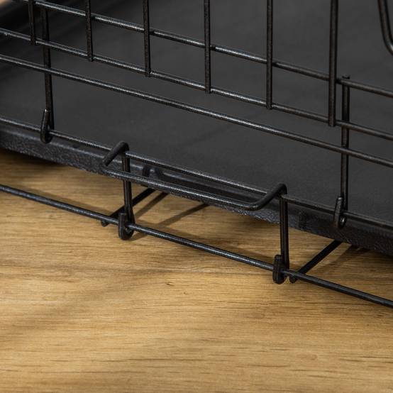 Cage Transport Chien Chat Métal Pliable Voyage Sécurisée 2 Portes 76cm Noir - ComfortXL Pet Living - Image 7