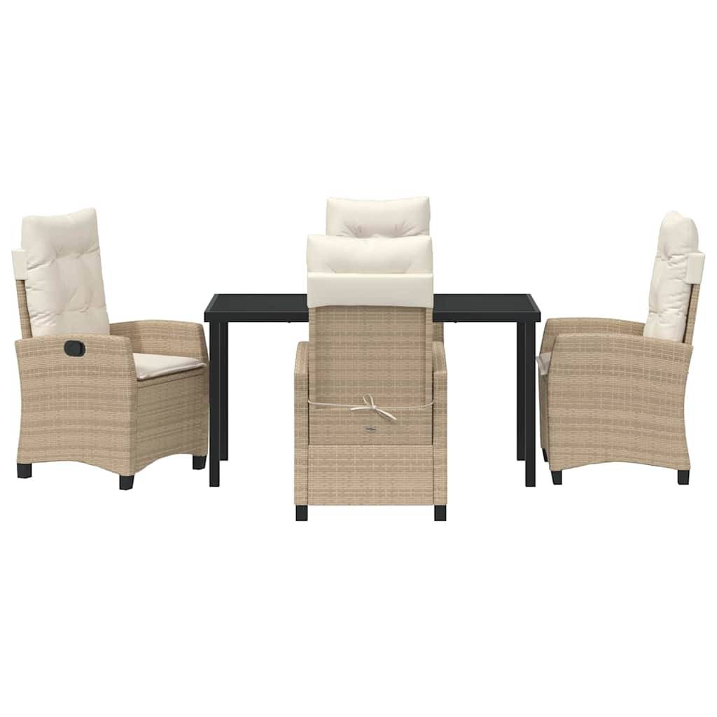Ensemble table et chaises de jardin 5 pcs en polyrotin pour 4 convives Beige – ComfortXL Outdoor Living - Image 7