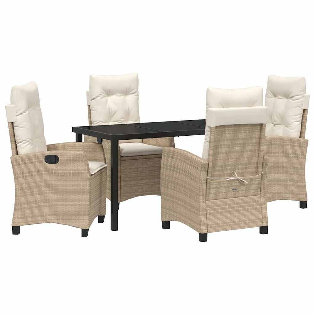 Ensemble table et chaises de jardin 5 pcs en polyrotin pour 4 convives Beige – ComfortXL Outdoor Living - Image 2