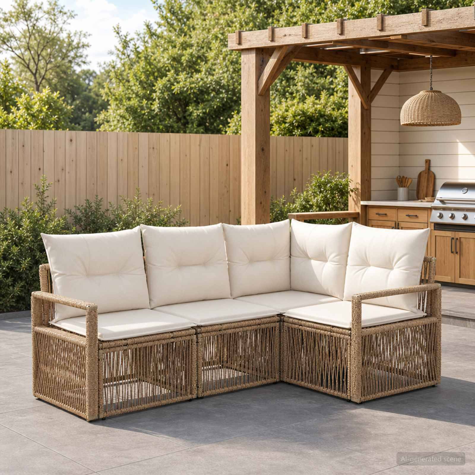 Vidaxl - Ensemble de canapé de jardin 4 pcs-Salons de jardin 4 place Beige polyrotin 203225 - Image 1