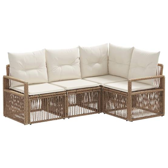 Vidaxl - Ensemble de canapé de jardin 4 pcs-Salons de jardin 4 place Beige polyrotin 203225 - Image 2