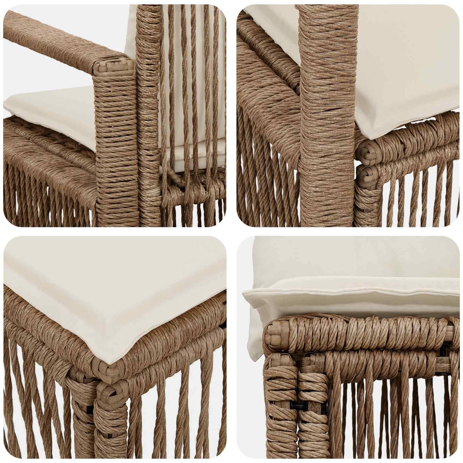 Vidaxl - Ensemble de canapé de jardin 4 pcs-Salons de jardin 4 place Beige polyrotin 203225 - Image 6