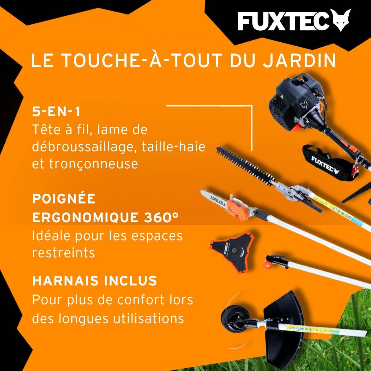 FUXTEC - Débroussailleuse thermique multifonction 5en1 - FUXTEC FX-MT252ER - 52cm3 3CV élagueuse inclinable - Image 5