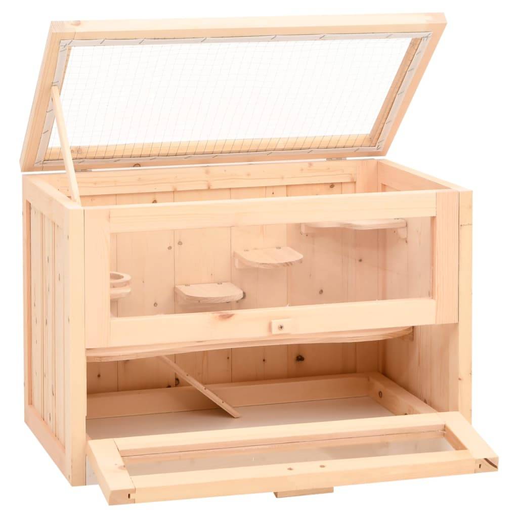 Cage à hamster en bois de sapin avec toit ouvrant 60x36x42 cm – ComfortXL Outdoor Living - Image 3