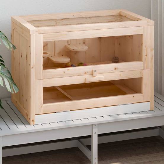 Cage à hamster en bois de sapin avec toit ouvrant 60x36x42 cm – ComfortXL Outdoor Living - Image 2