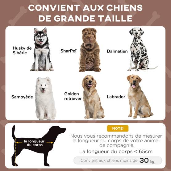 Lit surélevé chien acier oxford respirant animaux extérieur auvent anti-UV 106x76cm café - ComfortXL Outdoor Living - Image 6