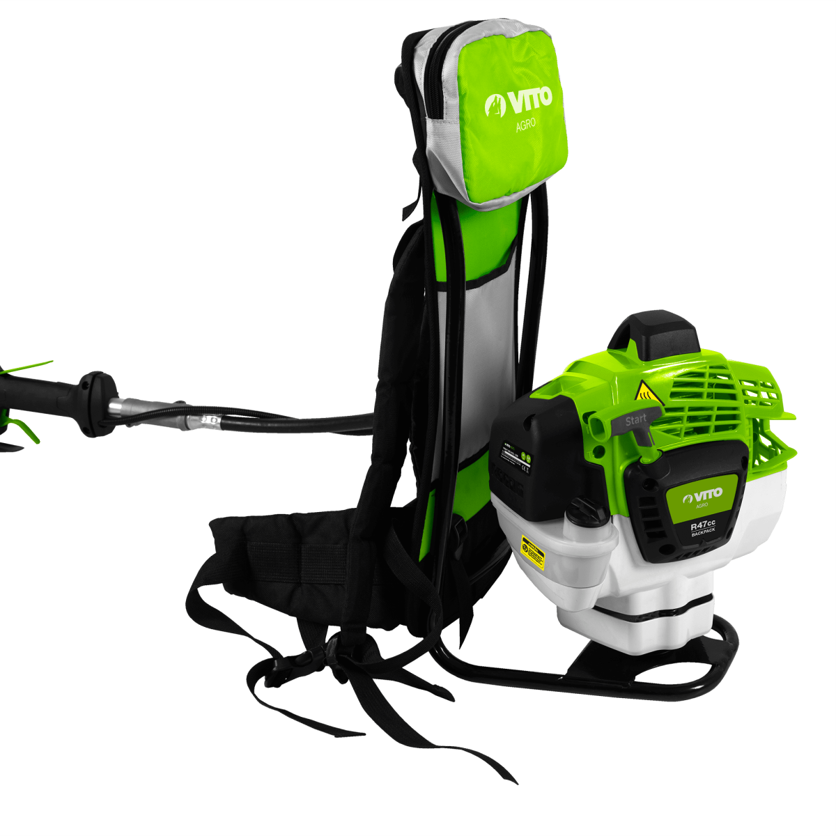 Débroussailleuse Thermique 47cm³ Coupe Ø25cm + Lame et fil nylon Réservoir 1L Autonomie 1h30 Port Sac à dos VITO Professionnel - Image 2