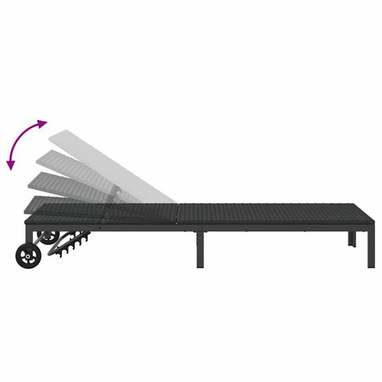Transat polyrotin noir 206 x 62.5 x 74 cm - PANGIVO - Image 8