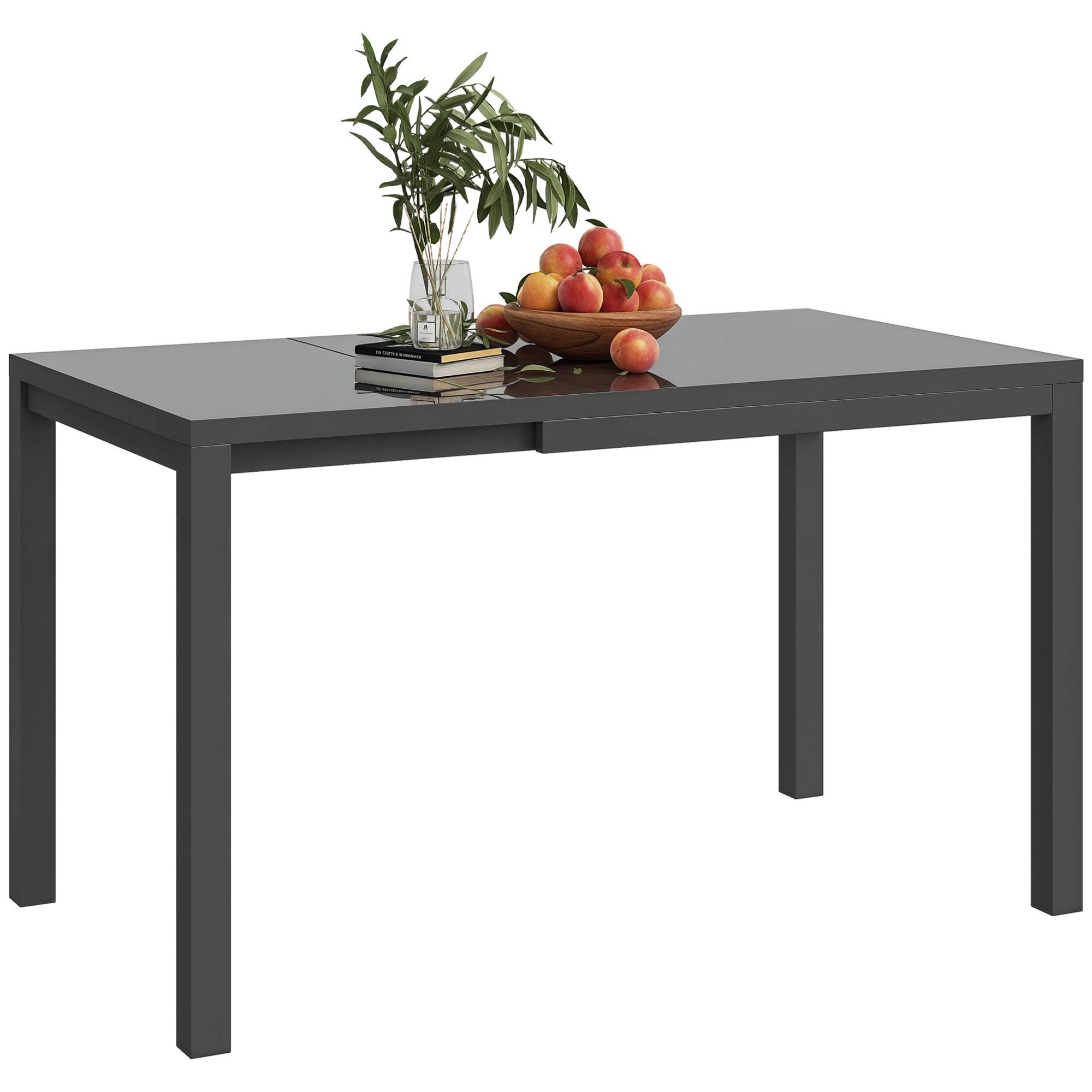 Table de jardin extensible de 85 à 125 cm pour 4 à 6 personnes, de forme rectangulaire, idéale pour véranda, terrasse ou jardin. - Image 1