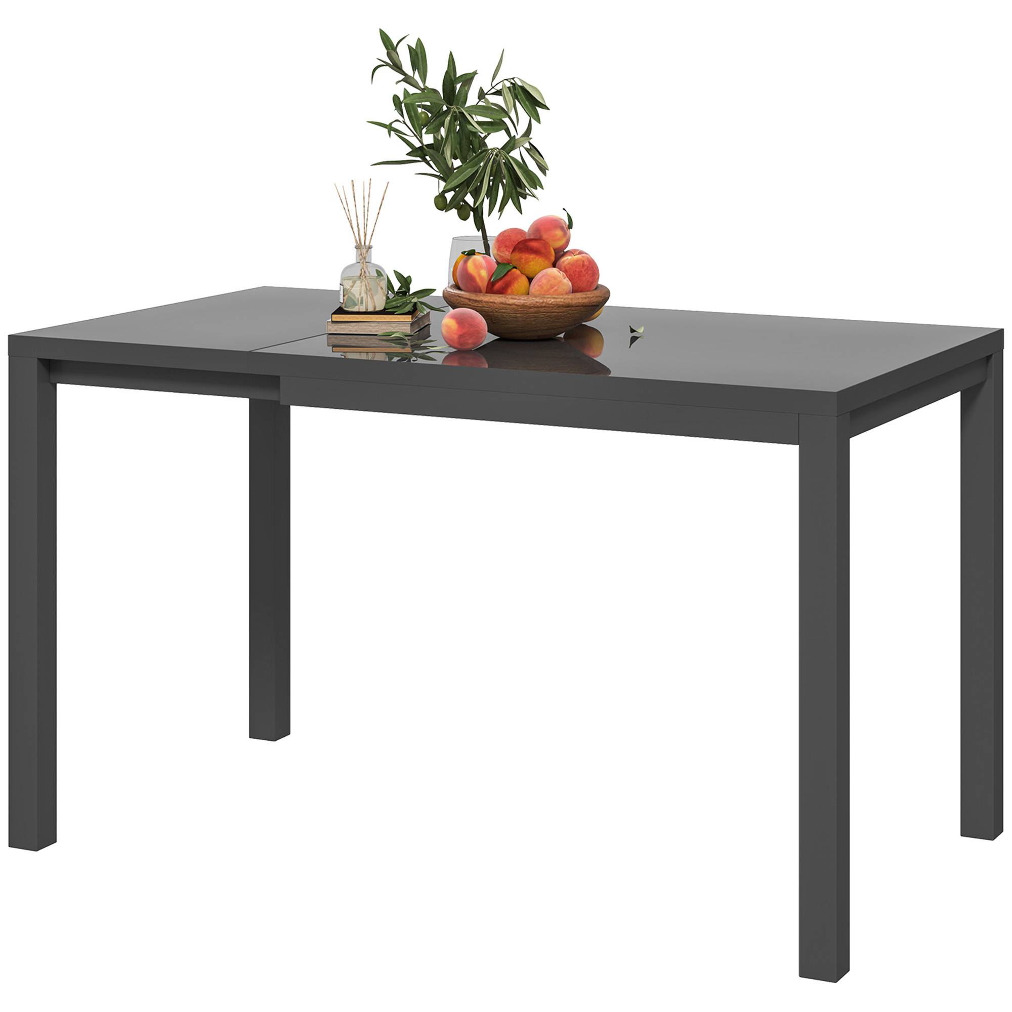 Table de jardin extensible de 85 à 125 cm pour 4 à 6 personnes, de forme rectangulaire, idéale pour véranda, terrasse ou jardin. - Image 2