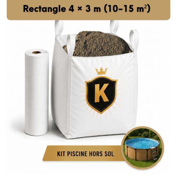 King Matériaux - Kit sous-piscine hors sol 10-15 m² (4×3 m)