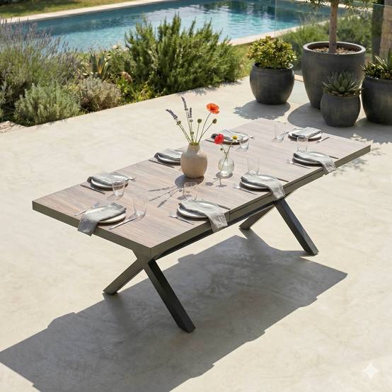 Oviala - Table extensible 10 places en aluminium et céramique Tivoli - Oviala - Image 2