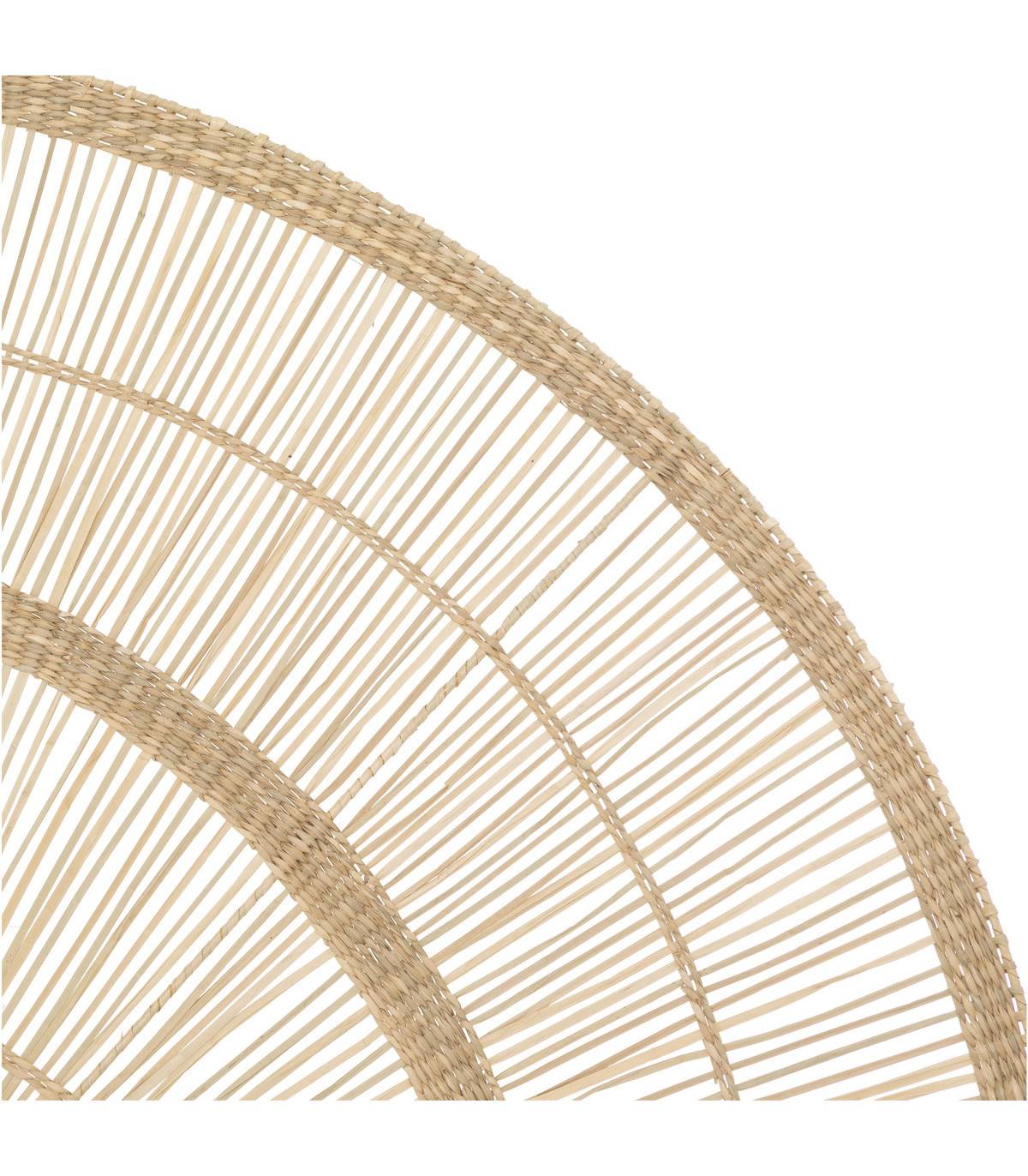Déco murale Demi-cercle en métal et roseau tressé 160 x 90 cm - Image 2