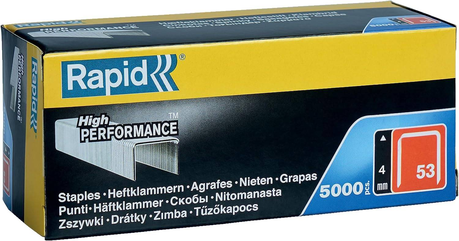 Agrafes en fil plat galvanisés n° 53/04 mm - 5000 pièces - Boite en carton - RAPID-ISABERG - 23808700 - Image 1