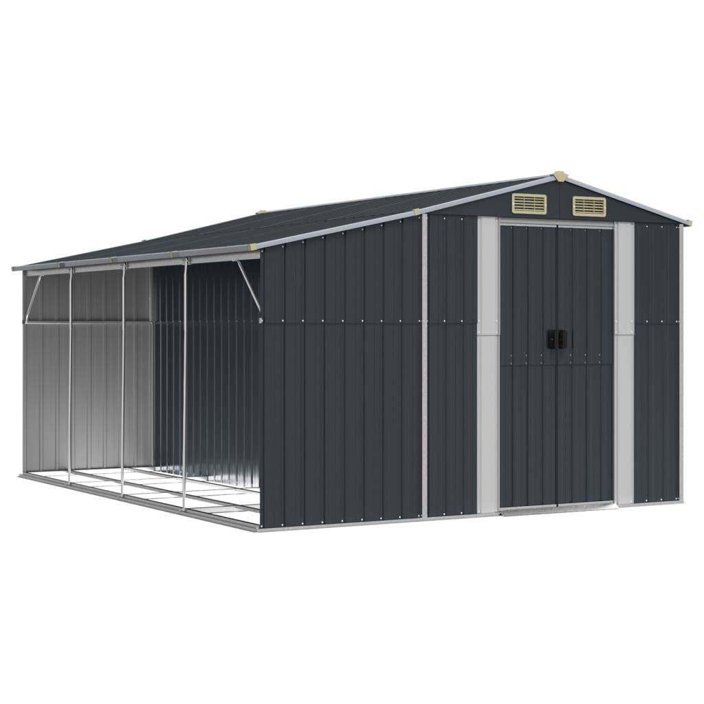 Vidaxl - Abri de jardin anthracite 277x365,5x179 cm acier galvanisé vidaXL 3188294 - Image 2