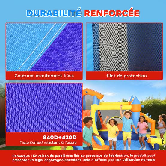 Château gonflable avec souffleur 8 en 1, parc aquatique, toboggan, trampoline, piscine à balles, multicolore - Image 7