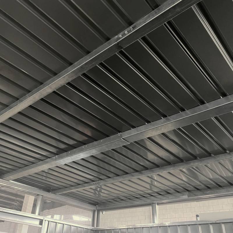 X-Metal - Abri de jardin 5,29m² acier galvanisé gris toit plat kit ancrage inclus X-Metal - Image 5
