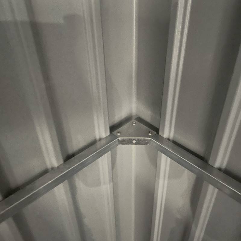 X-Metal - Abri de jardin 5,29m² acier galvanisé gris toit plat kit ancrage inclus X-Metal - Image 6