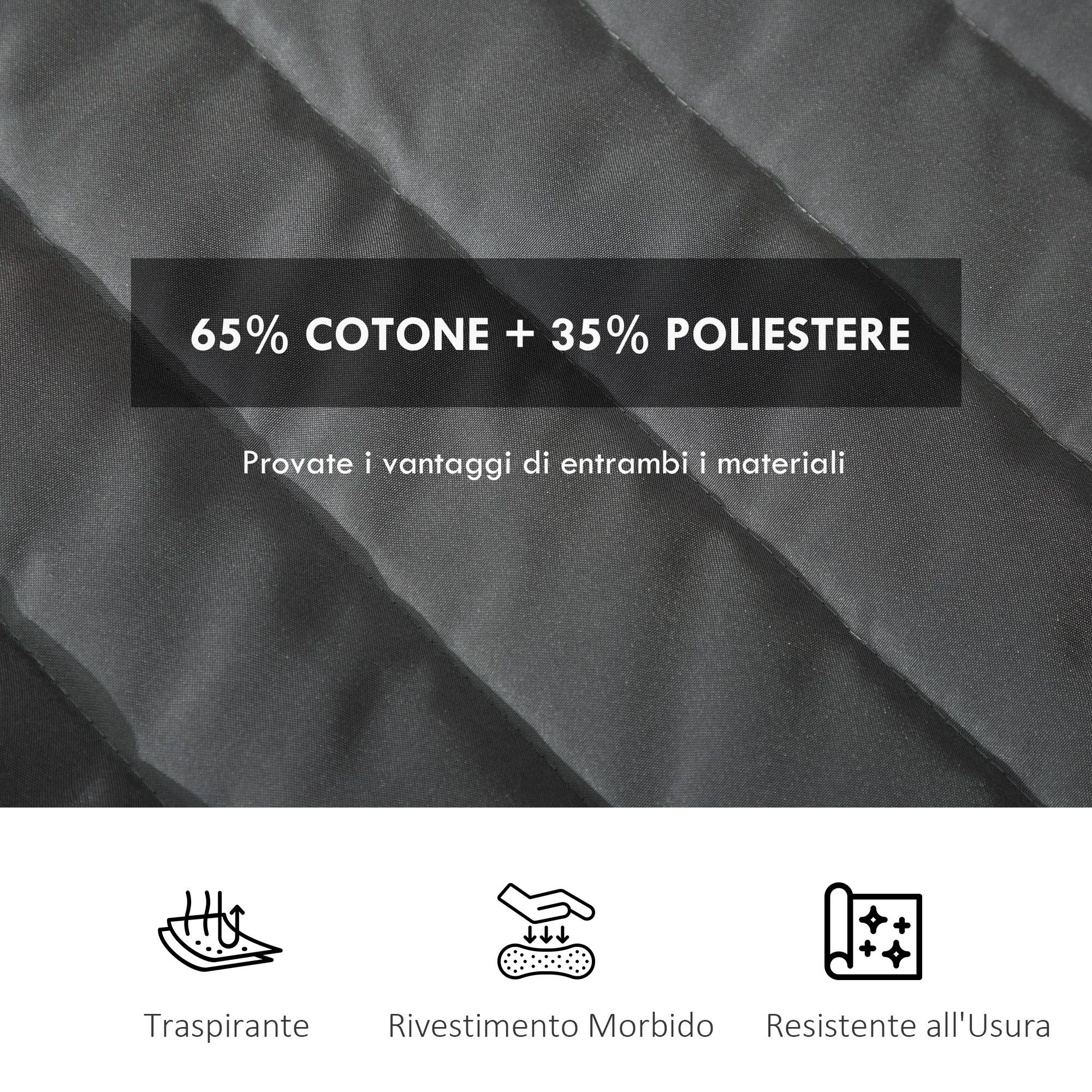 Hamac jardin portable avec coussin intégré, coton, polyester et acier, 368x93x110cm, gris foncé - Image 8