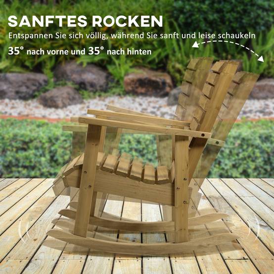 PANGIVO - Fauteuil à bascule de jardin bois de sapin naturel 64 x 86 x 85 cm - PANGIVO - Image 7