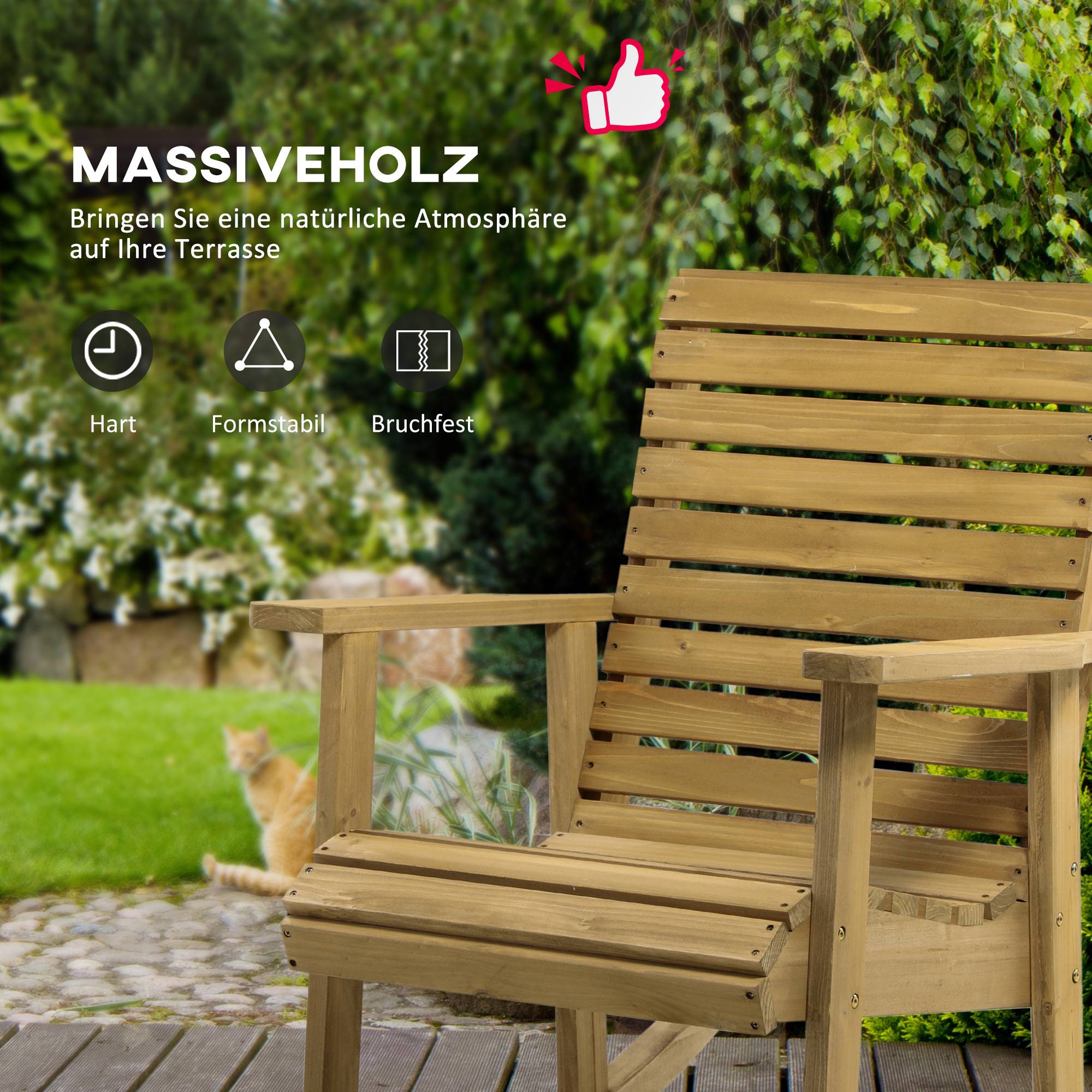 PANGIVO - Fauteuil à bascule de jardin bois de sapin naturel 64 x 86 x 85 cm - PANGIVO - Image 6