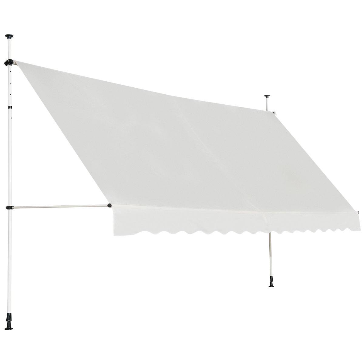 Maison Chic - Auvent Manuel Rétractable 350CM Hauteur Réglable Store Banne Aluminium Tissu Oxford Anti UV Beige - Image 1