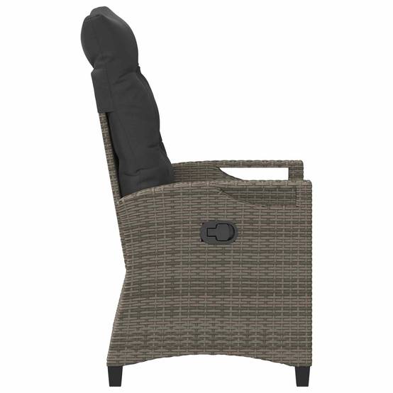 Chaise de jardin acier et polyester gris et gris foncé 56 x 60 x 112 cm - PANGIVO - Image 6