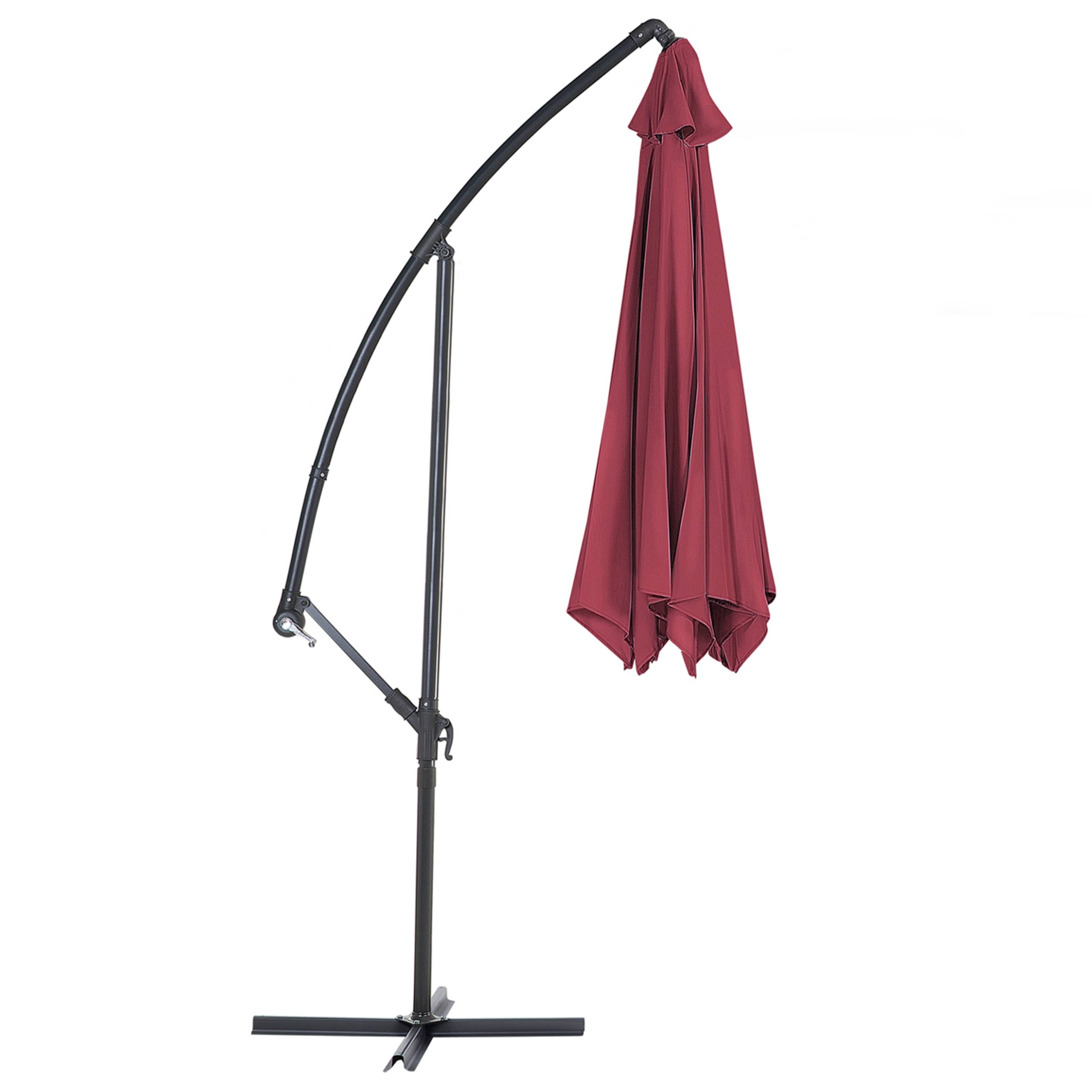 Beliani - Parasol déporté Tissu Rouge Bordeaux RAVENNA Beliani - Image 4