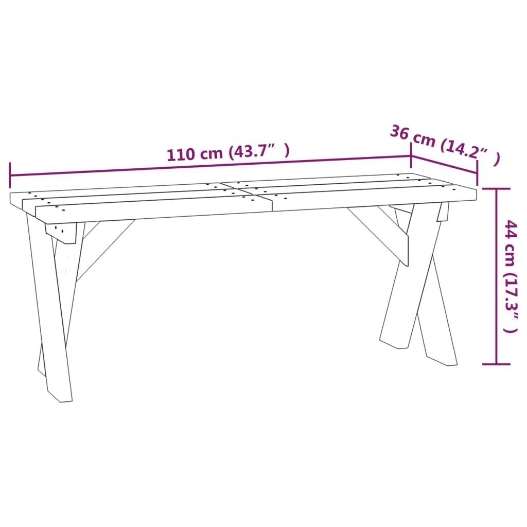Helloshop26 - Banc de jardin meuble de patio d'extérieur terrasse 110 x 36 x 44 cm bois de pin imprégné - Image 5