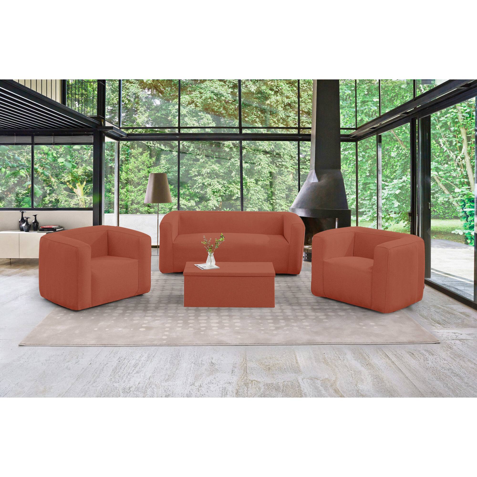 Salon gonflable 5 places - Terracotta - Intérieur et extérieur - Rouge - Image 6